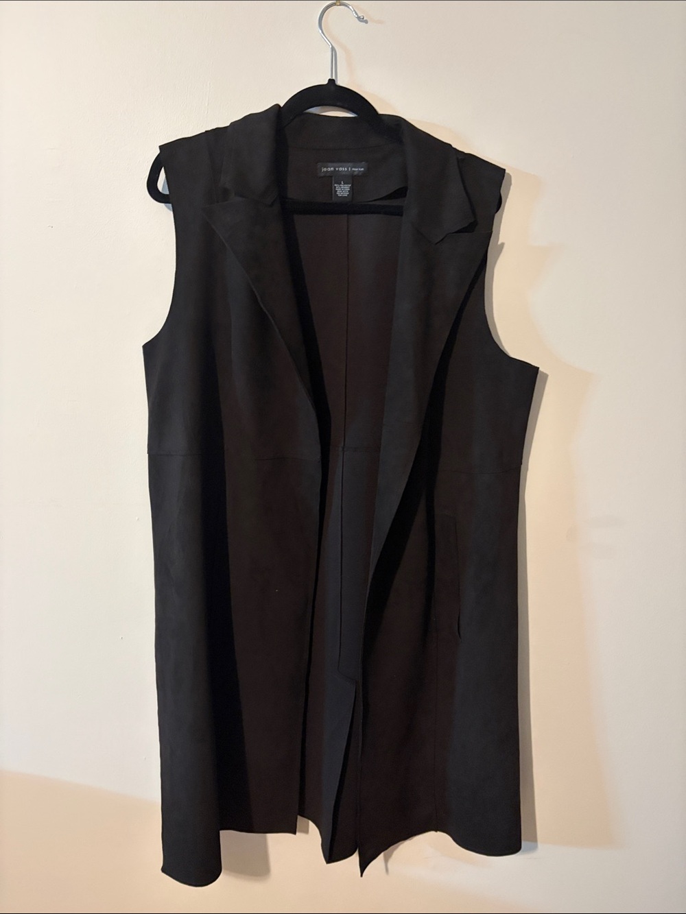 Joan Vass Long Black Sleeveless Vest